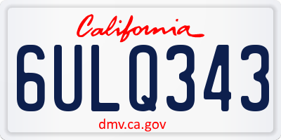 CA license plate 6ULQ343