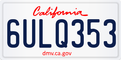 CA license plate 6ULQ353