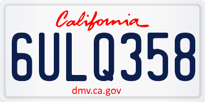 CA license plate 6ULQ358