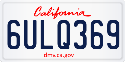 CA license plate 6ULQ369