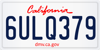CA license plate 6ULQ379