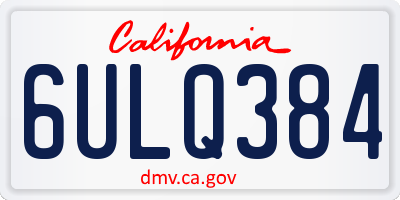 CA license plate 6ULQ384
