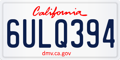 CA license plate 6ULQ394
