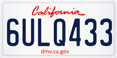 CA license plate 6ULQ433