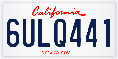 CA license plate 6ULQ441