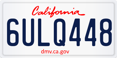 CA license plate 6ULQ448