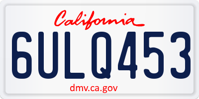 CA license plate 6ULQ453