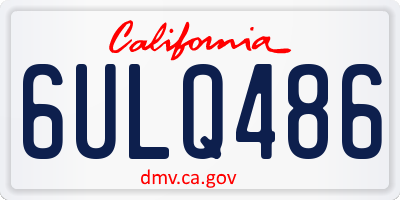 CA license plate 6ULQ486