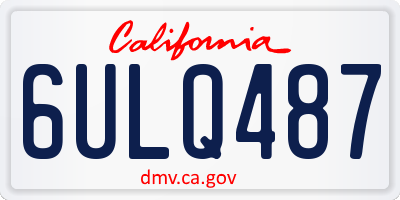 CA license plate 6ULQ487