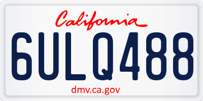 CA license plate 6ULQ488
