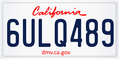 CA license plate 6ULQ489