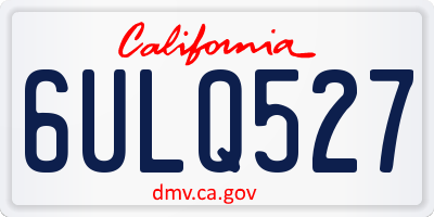 CA license plate 6ULQ527