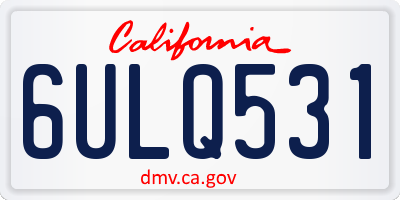 CA license plate 6ULQ531
