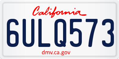 CA license plate 6ULQ573