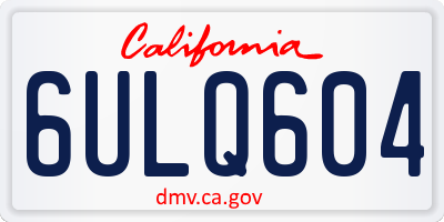 CA license plate 6ULQ604