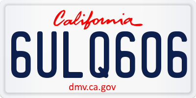CA license plate 6ULQ606
