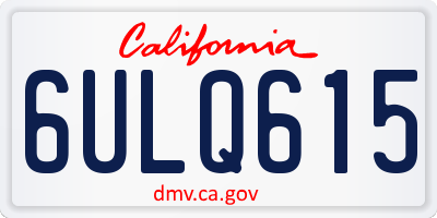 CA license plate 6ULQ615