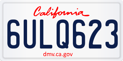 CA license plate 6ULQ623