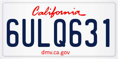 CA license plate 6ULQ631