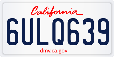 CA license plate 6ULQ639