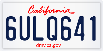 CA license plate 6ULQ641