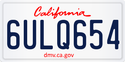 CA license plate 6ULQ654