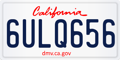CA license plate 6ULQ656