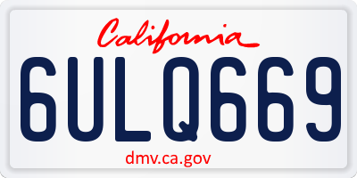 CA license plate 6ULQ669