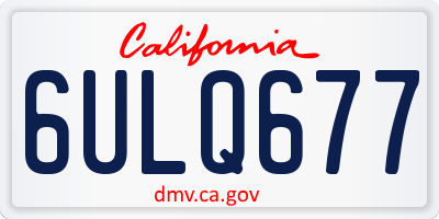 CA license plate 6ULQ677