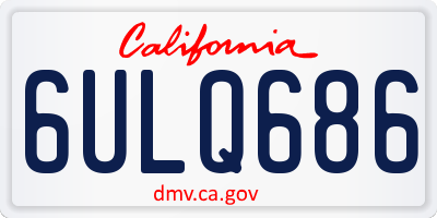 CA license plate 6ULQ686