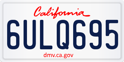 CA license plate 6ULQ695