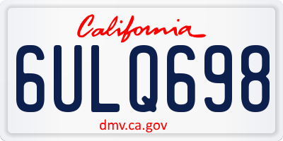 CA license plate 6ULQ698