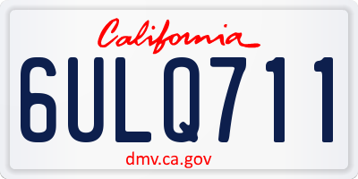 CA license plate 6ULQ711
