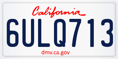 CA license plate 6ULQ713