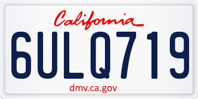 CA license plate 6ULQ719