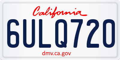 CA license plate 6ULQ720