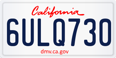 CA license plate 6ULQ730