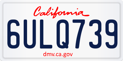 CA license plate 6ULQ739