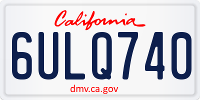 CA license plate 6ULQ740