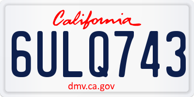 CA license plate 6ULQ743