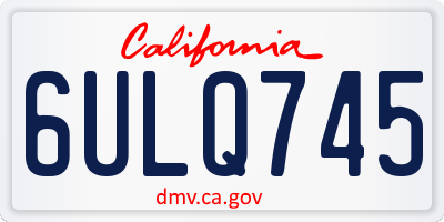 CA license plate 6ULQ745