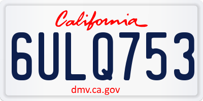 CA license plate 6ULQ753