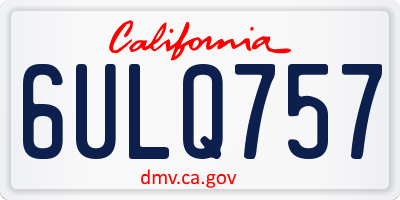 CA license plate 6ULQ757