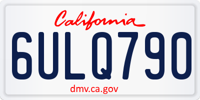 CA license plate 6ULQ790