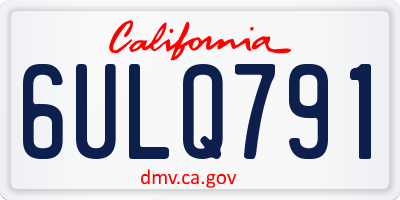CA license plate 6ULQ791