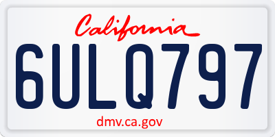 CA license plate 6ULQ797