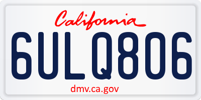 CA license plate 6ULQ806