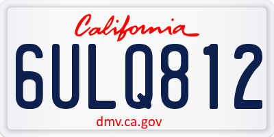 CA license plate 6ULQ812