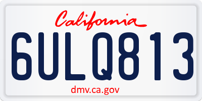CA license plate 6ULQ813
