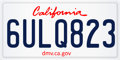 CA license plate 6ULQ823